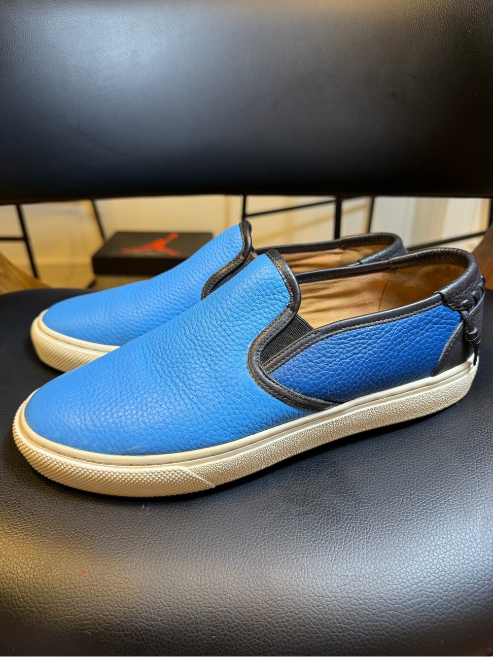 Coach Union Leather Slip-On Sneaker in Azure Blue Size 8